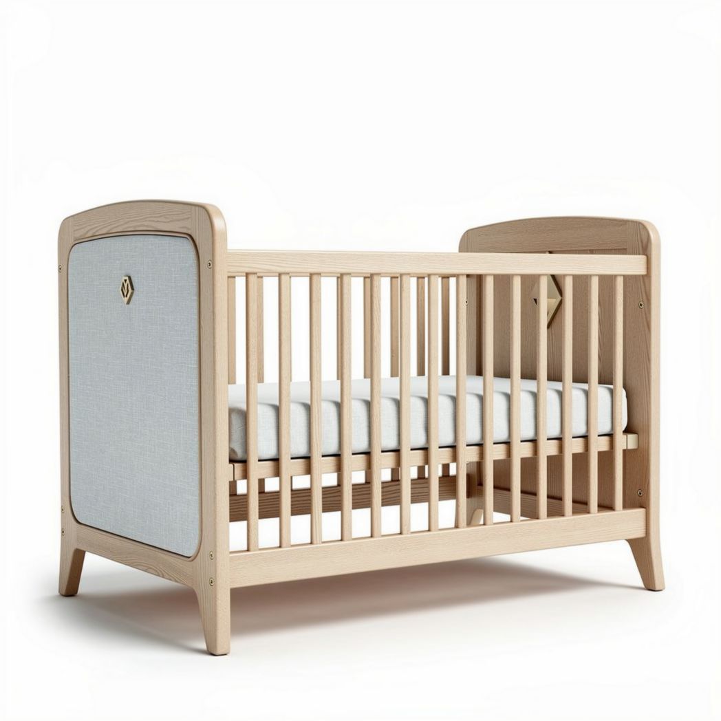 Lit bébé en bois de hêtre avec matelas intégré 120 x 60 x 90cm